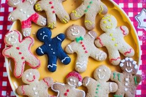 Gingerbread man cookie with frown