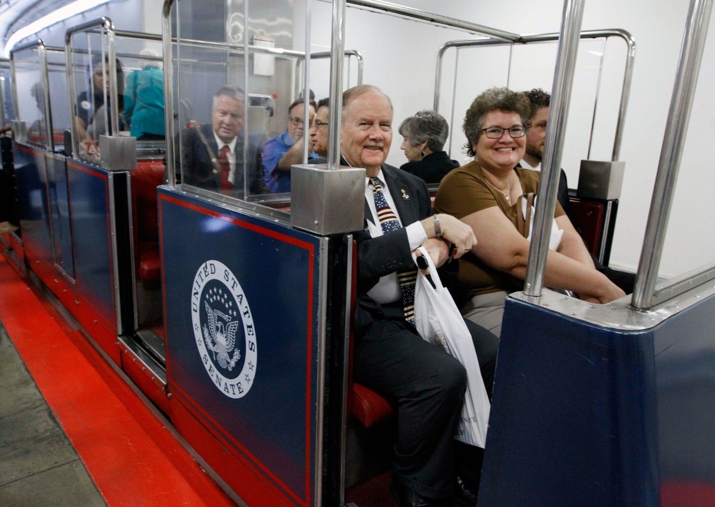 ACA member-leaders take the underground train that runs between the Senate and House buildings on Capitol Hill.