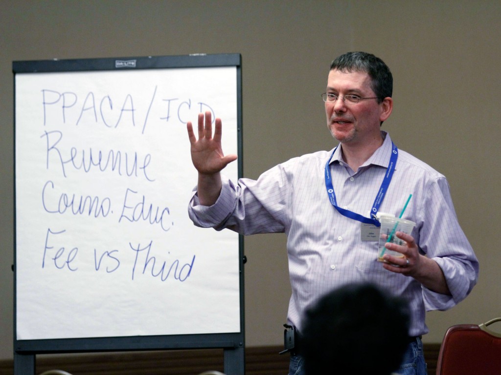 Duggan leads a session titled “The Business Side of Counseling” at ACA's Institute of Leadership Training in July 2015.