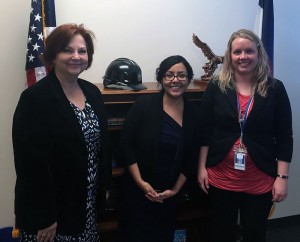 (Left to right) Katherine Bujak-Phillips, Priscilla Resendiz (constituent advocate in Sen. Bennet's office) and Denise Magoto.