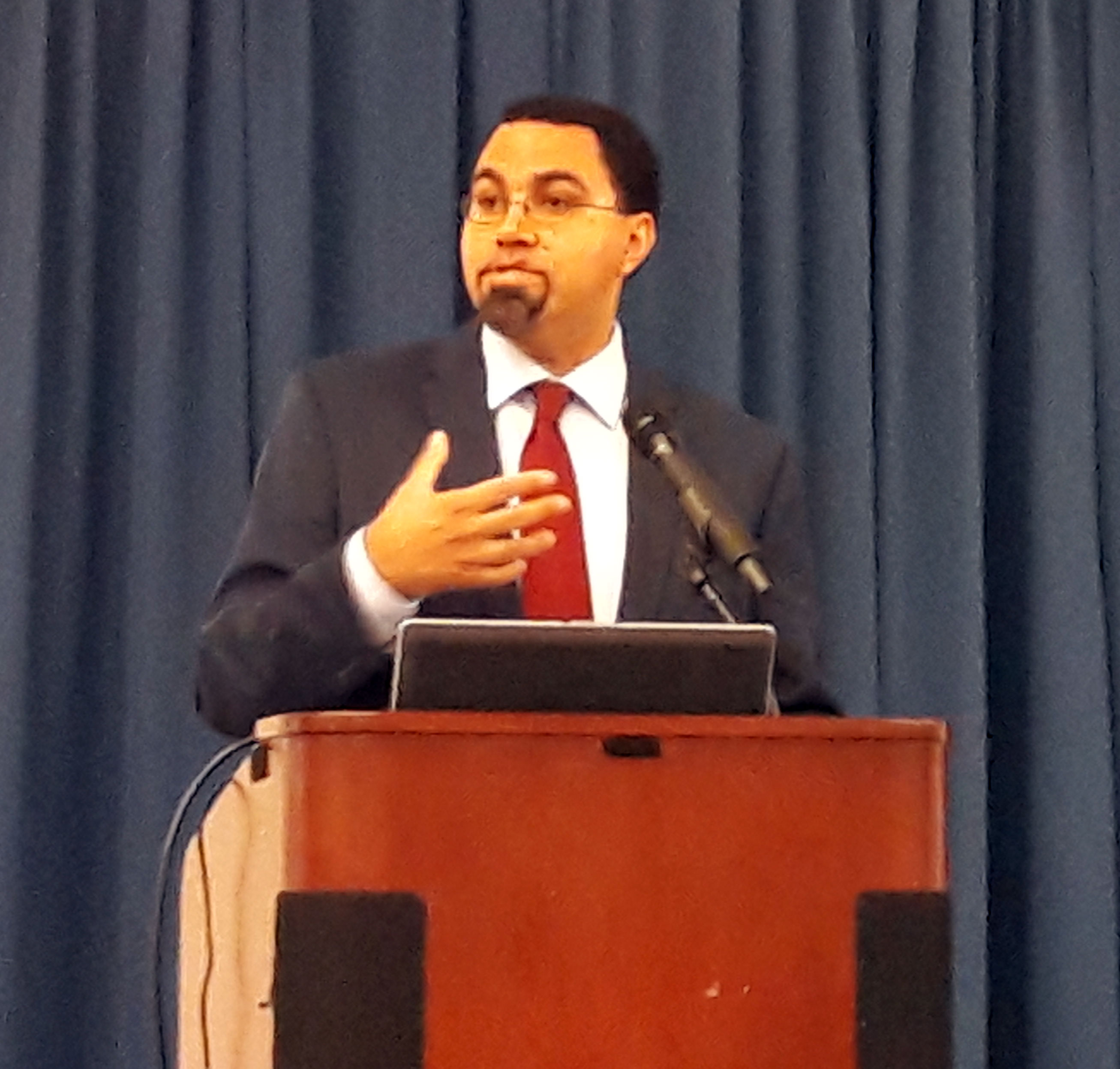 U.S. Secretary of Education John B. King, Jr. speaks at the Reach Higher Convening on Oct. 28. Photo by Bethany Bray/Counseling Today