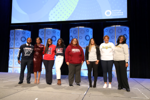 ACA President Kimberly Frazier and students from HBCU Cares at the 2023 ACA conference